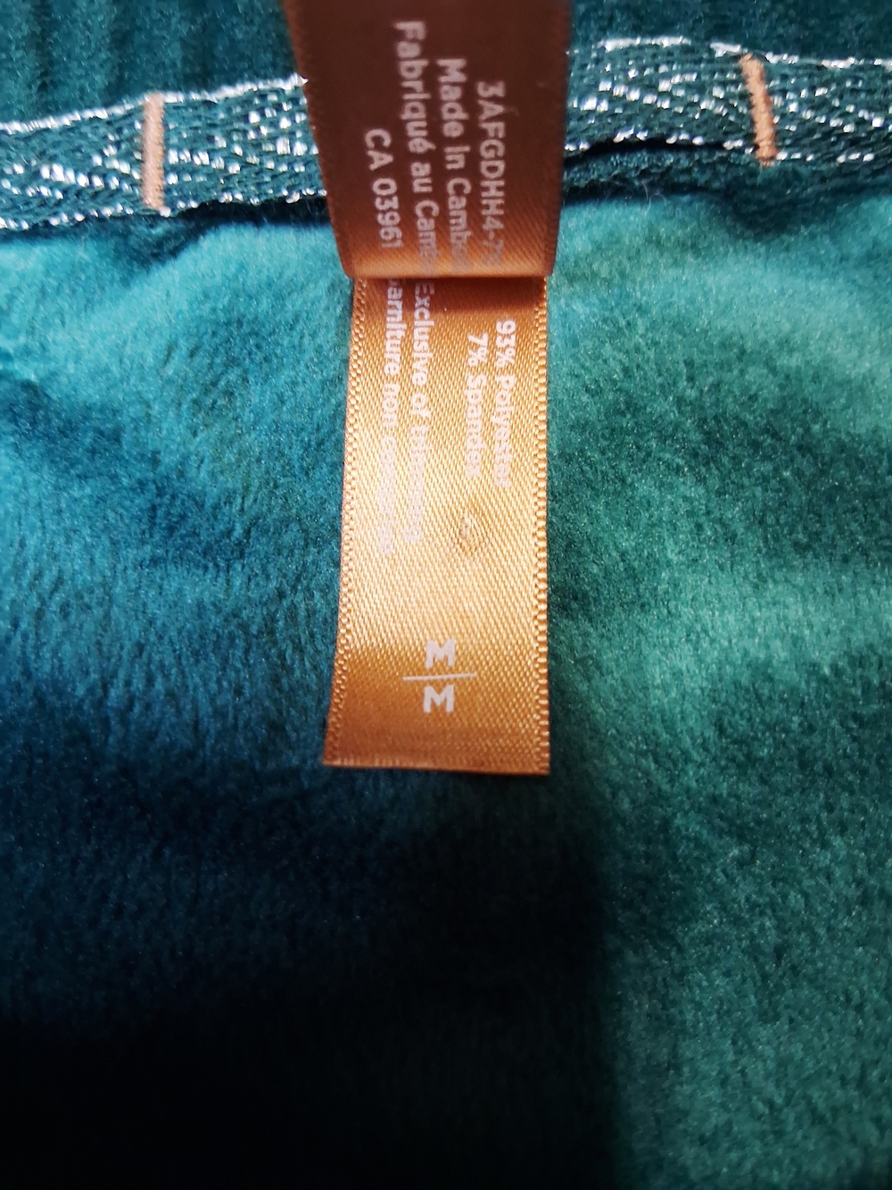 Denver Hayes Velvet Ribbed Long Sleeve Top in Teal Green - Picture 4 of 5